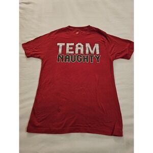 Holiday Time Team Naughty Christmas‎ T-Shirt Red Small S 34-36 Holiday Tee